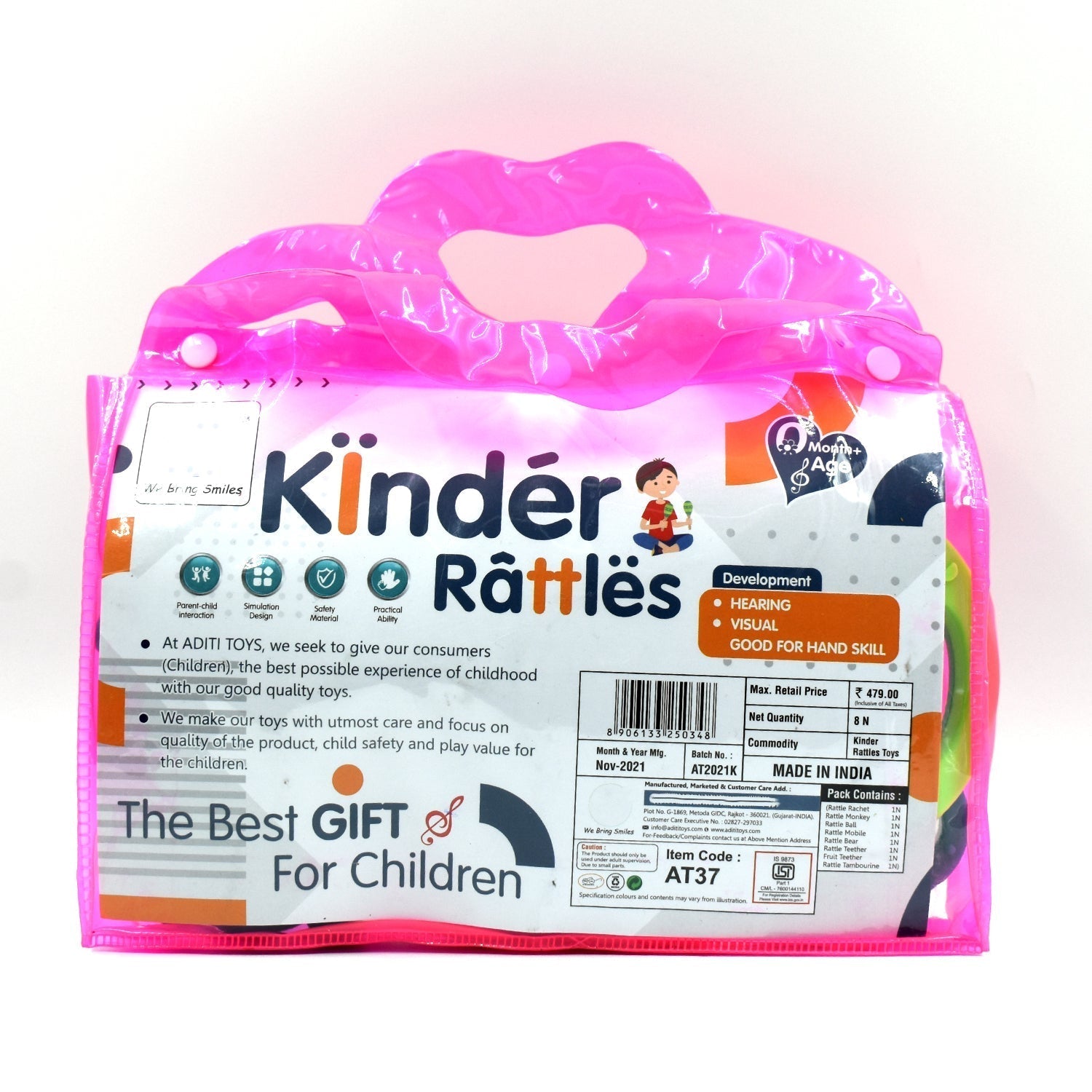 Easy-grip baby rattle with vibrant colors, perfect for small hands and play. Easy-grip baby rattle with vibrant colors, perfect for small hands and play.